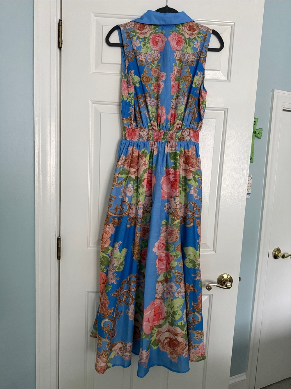 Flying Tomato Blue Floral Collared Button-Front Maxi Dress - Picture 2 of 5